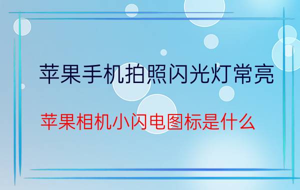 苹果手机拍照闪光灯常亮 苹果相机小闪电图标是什么？